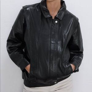 NWT Zara Vintage 80s Style Leather Jacket